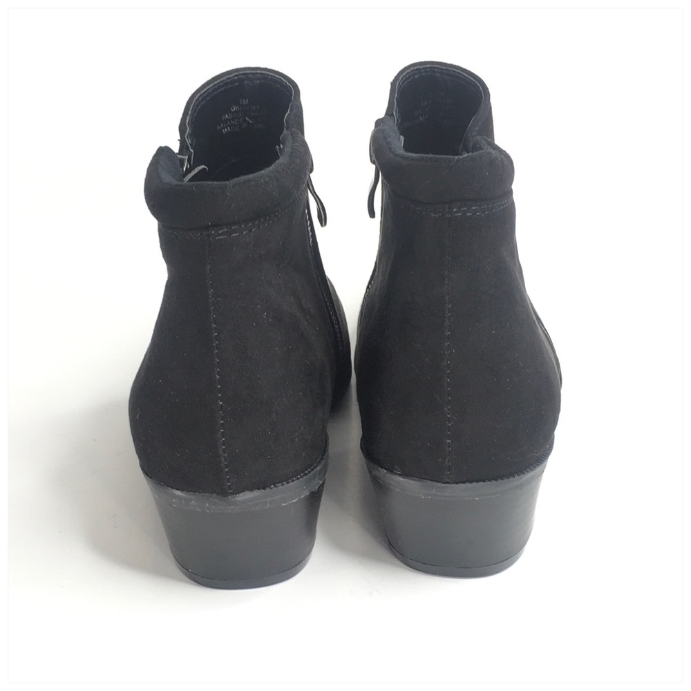 Black Ankle Booties with Double Zippers NEW Sz 8 - Picture 7 of 8